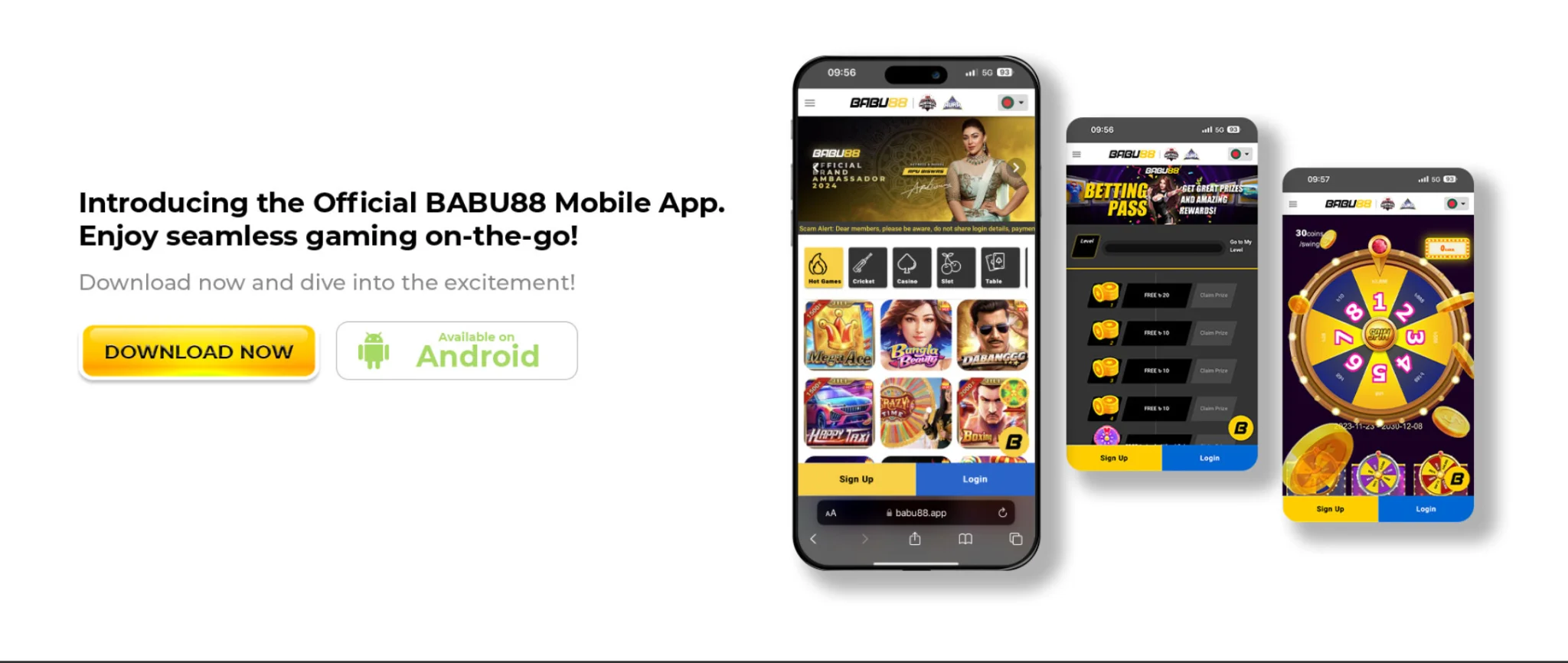 Babu88 mobile app interface showcasing user-friendly navigation